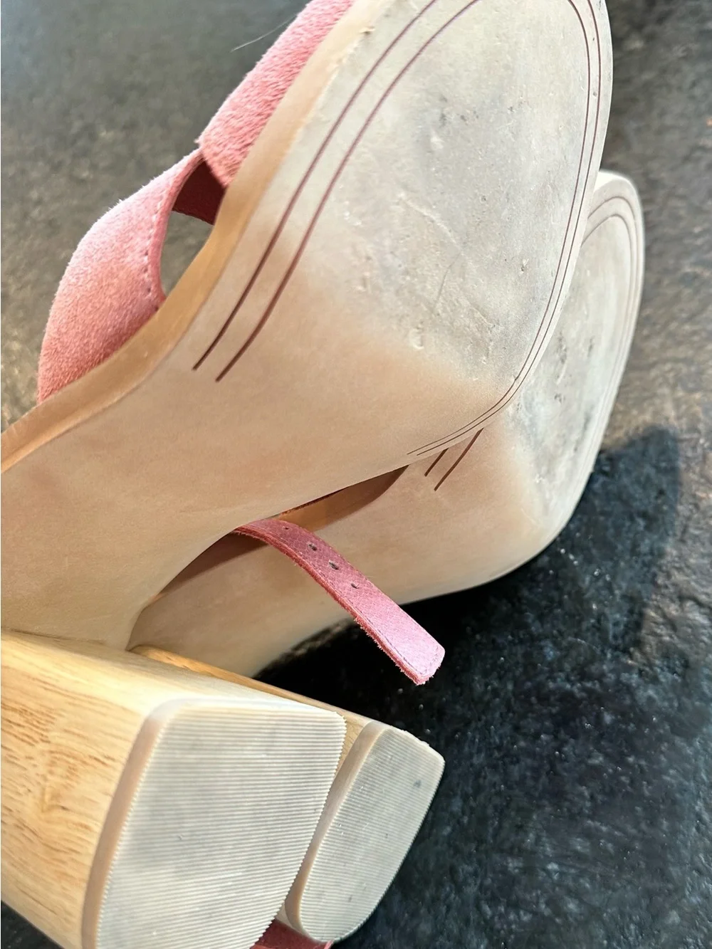 Treasure & Bond Audrey Ankle Strap Sandal in Dark Blush Suede size 8.5M